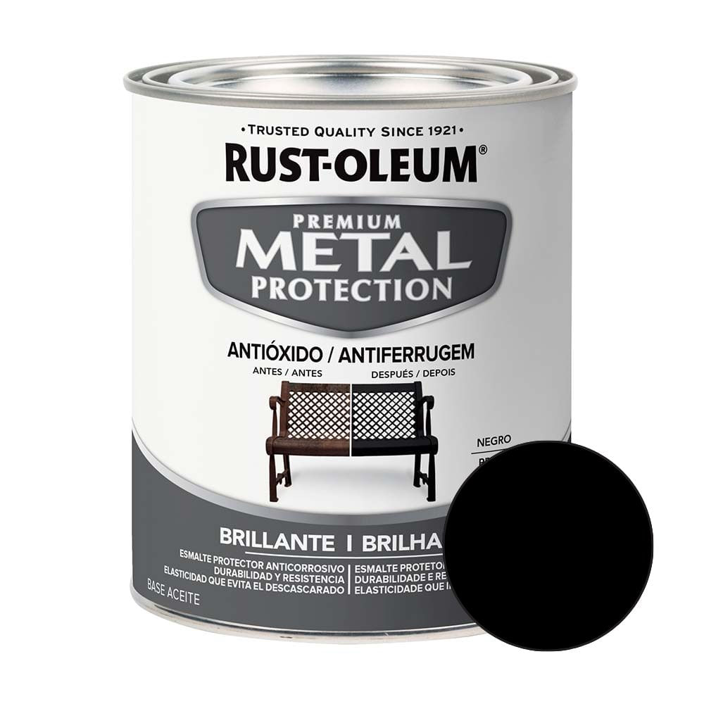 Esmalte Acrílico Rust Oleum Premium Metal Protection Negro 0.946 l