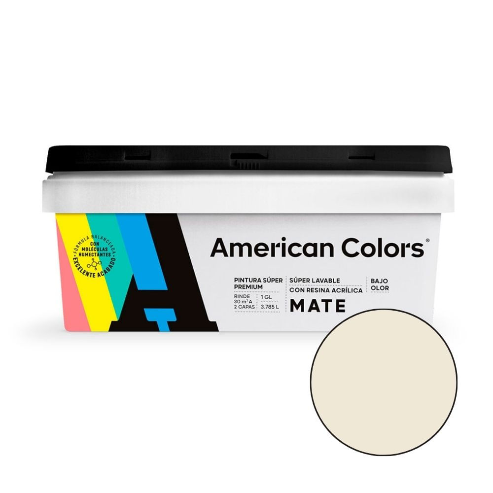 Pintura Látex American Colors Classic Blanco Humo 1 galón