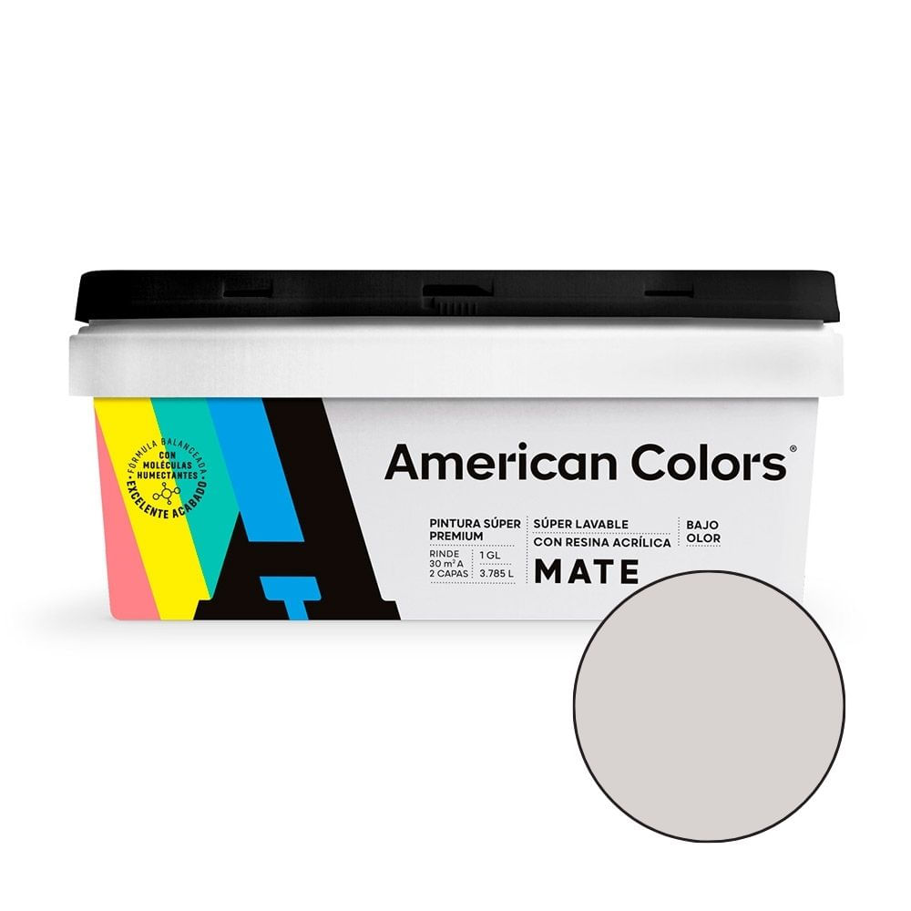 Pintura American Colors Mate Gris Clásico 1 galón