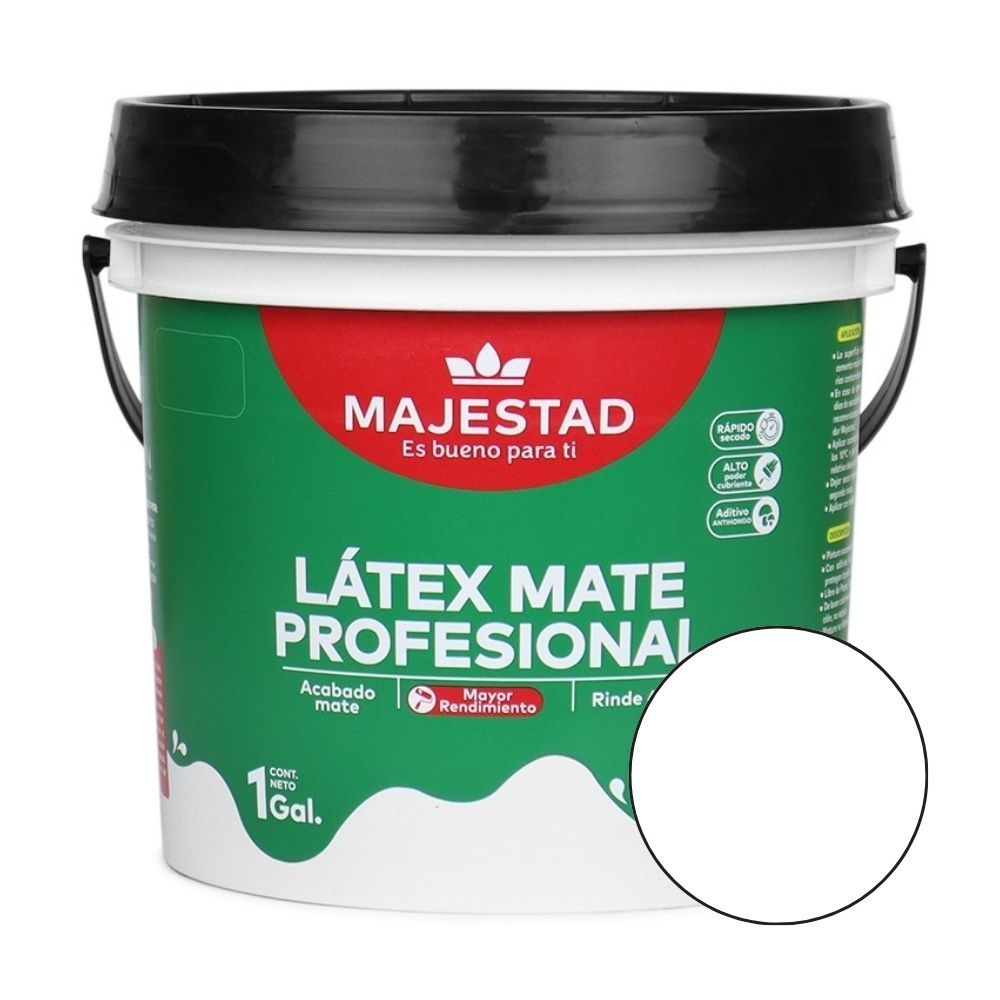 Pintura Látex Profesional Majestad Mate Blanco 1gl