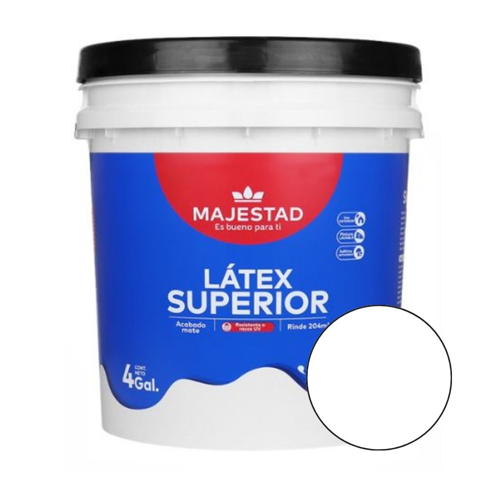 Pintura Látex Majestad Superior Mate Blanco 4 galones