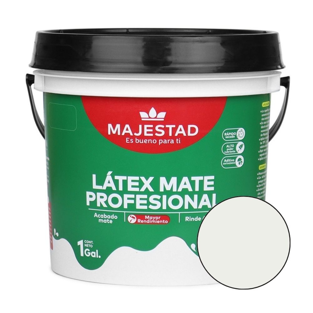 Pintura Latex Profesional Majestad Mate Blanco Humo 1 gal