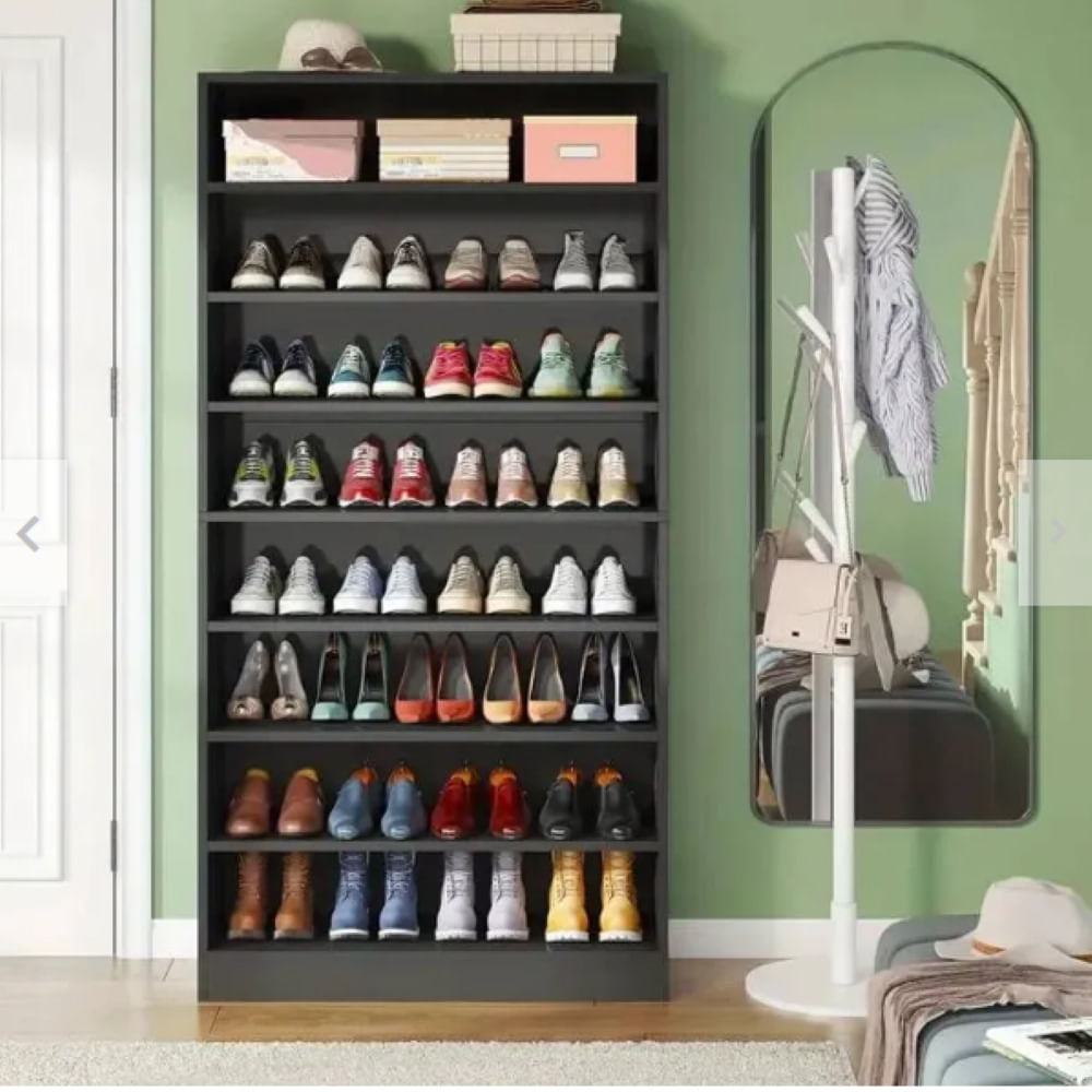 ZAPATERA SARA CON ESTANTE GRANDE NACION MUEBLES NEGRO