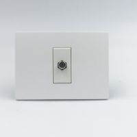 TOMA COAXIAL TV SAT SINTHESI S33 PLACA BLANCA MATE Y DADO BLANCO