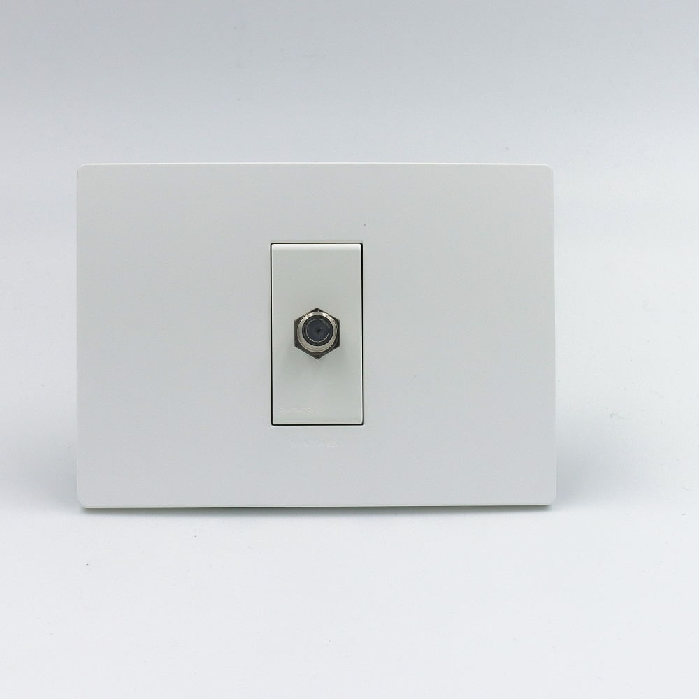 TOMA COAXIAL TV SAT SINTHESI S33 PLACA BLANCA MATE Y DADO BLANCO