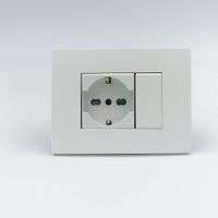 TOMACORRIENTE SCHUKO SIMPLE SINTHESI S33 PLACA BLANCA MATE Y DADO BLANCO