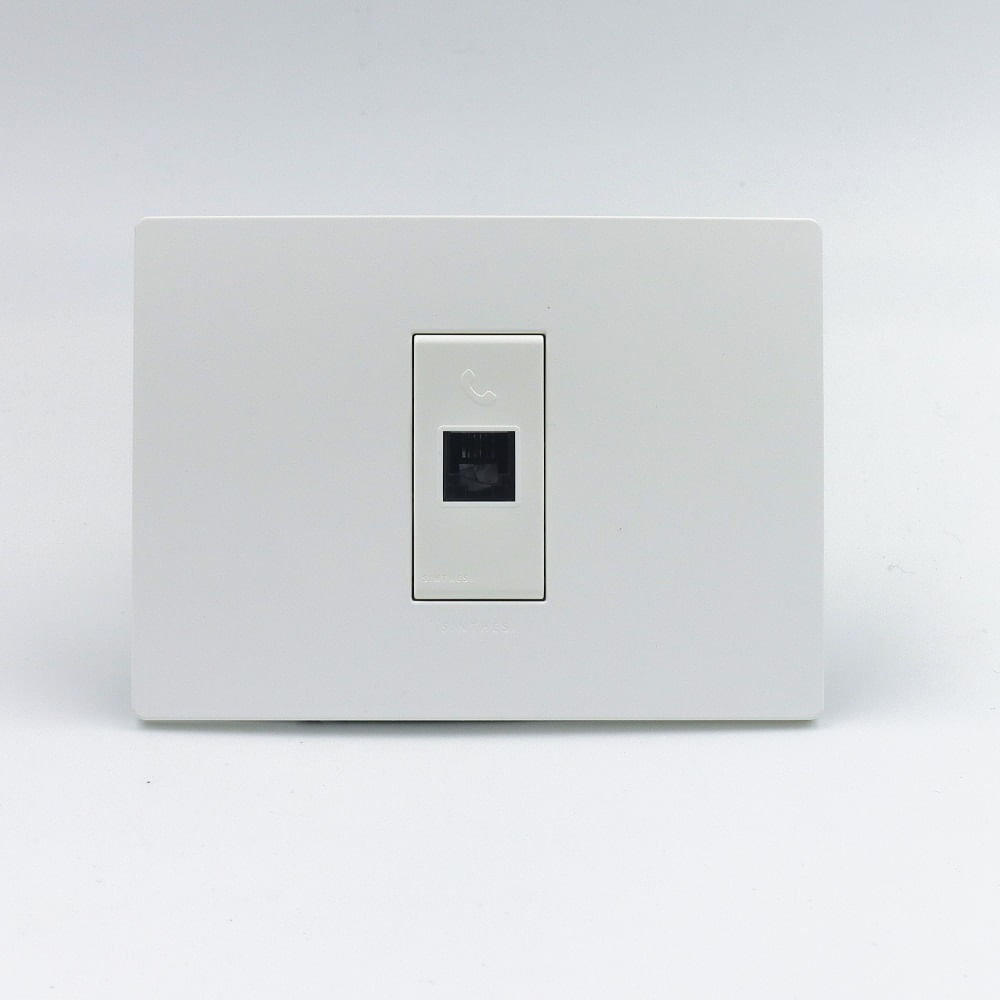 TOMA TELEFONICA RJ11 SINTHESI S33 PLACA BLANCA MATE Y DADO BLANCO