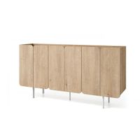 Aparador Moderno Tiffani color Roble 6 puertas TU MESITA