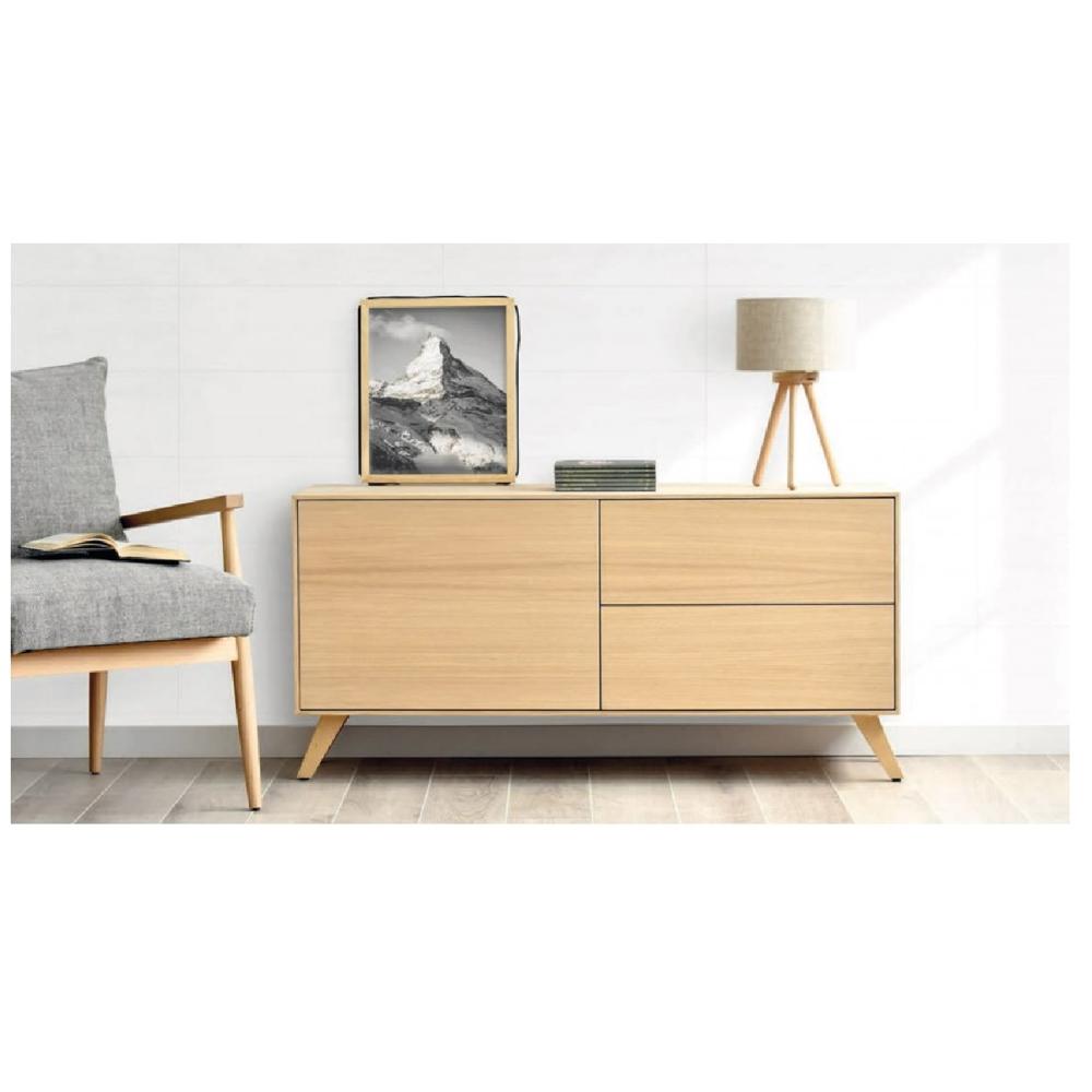 Aparador Nórdico Alice color Haya 2 cajones 1 puerta TU MESITA