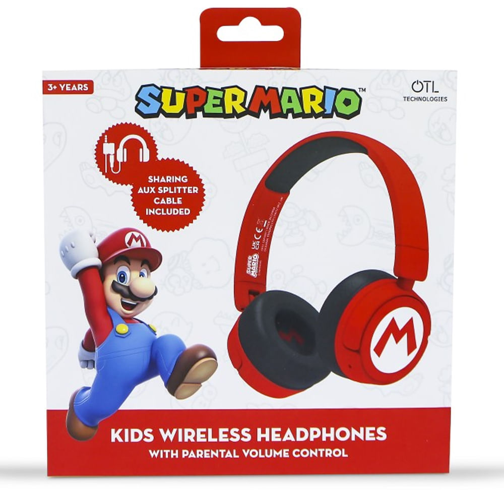 Auriculares Infantiles OTL Super Mario color rojo para 3 años en adelante