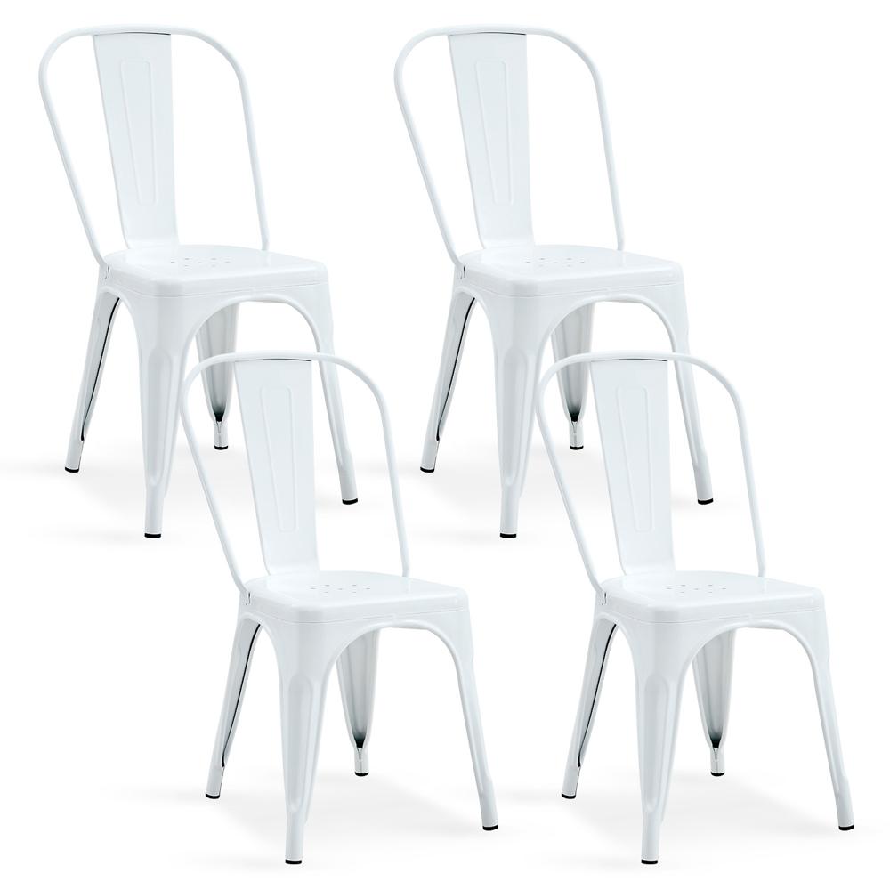 Set x 4 Silla Metal Tolix Blanco