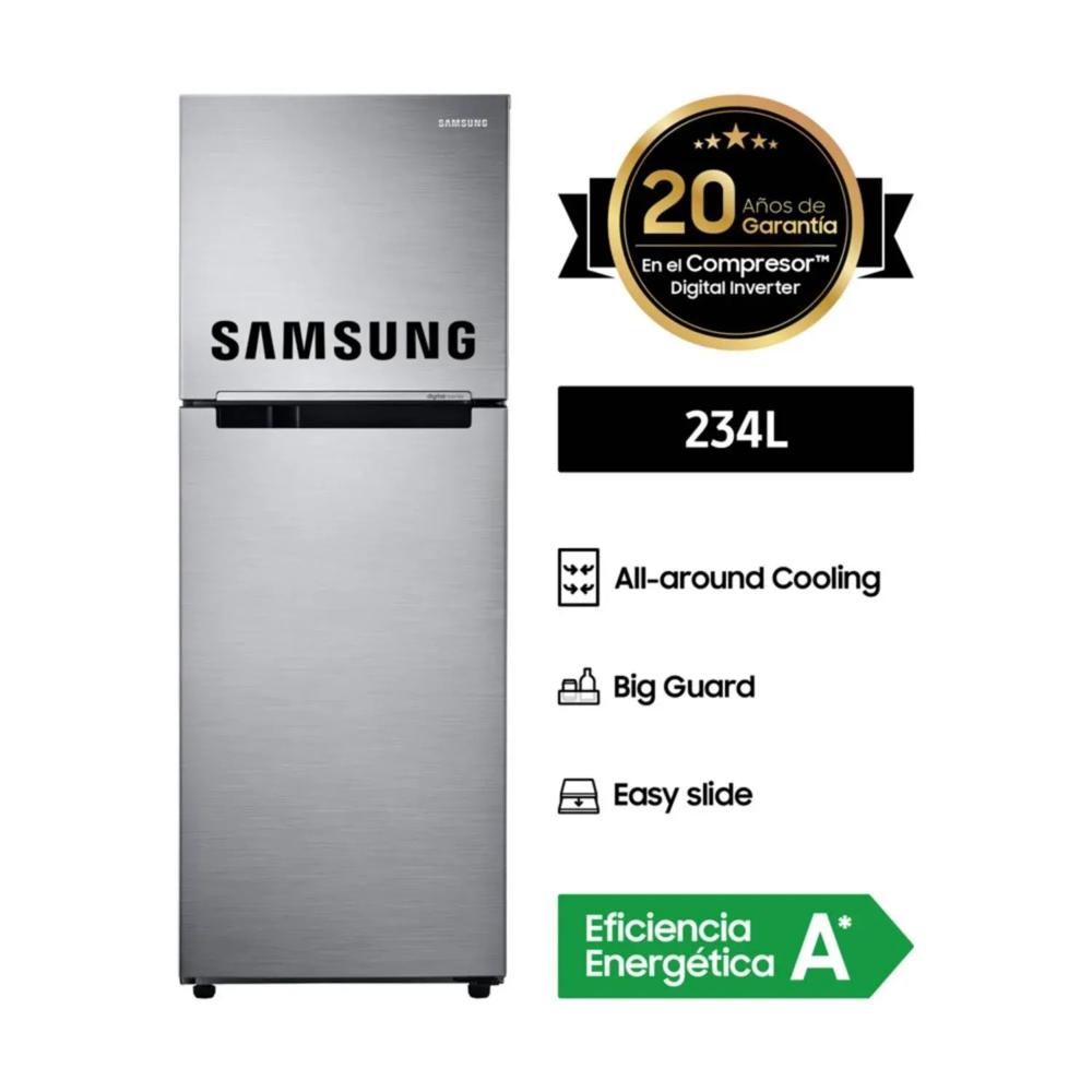 Refrigeradora Samsung RT22FARADS8 Top Freezer 234L Plateado