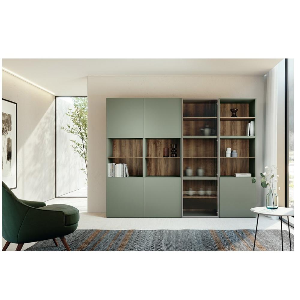Vitrina mas Estanteria Moderna Memphis color Agave TU MESITA 6 puertas