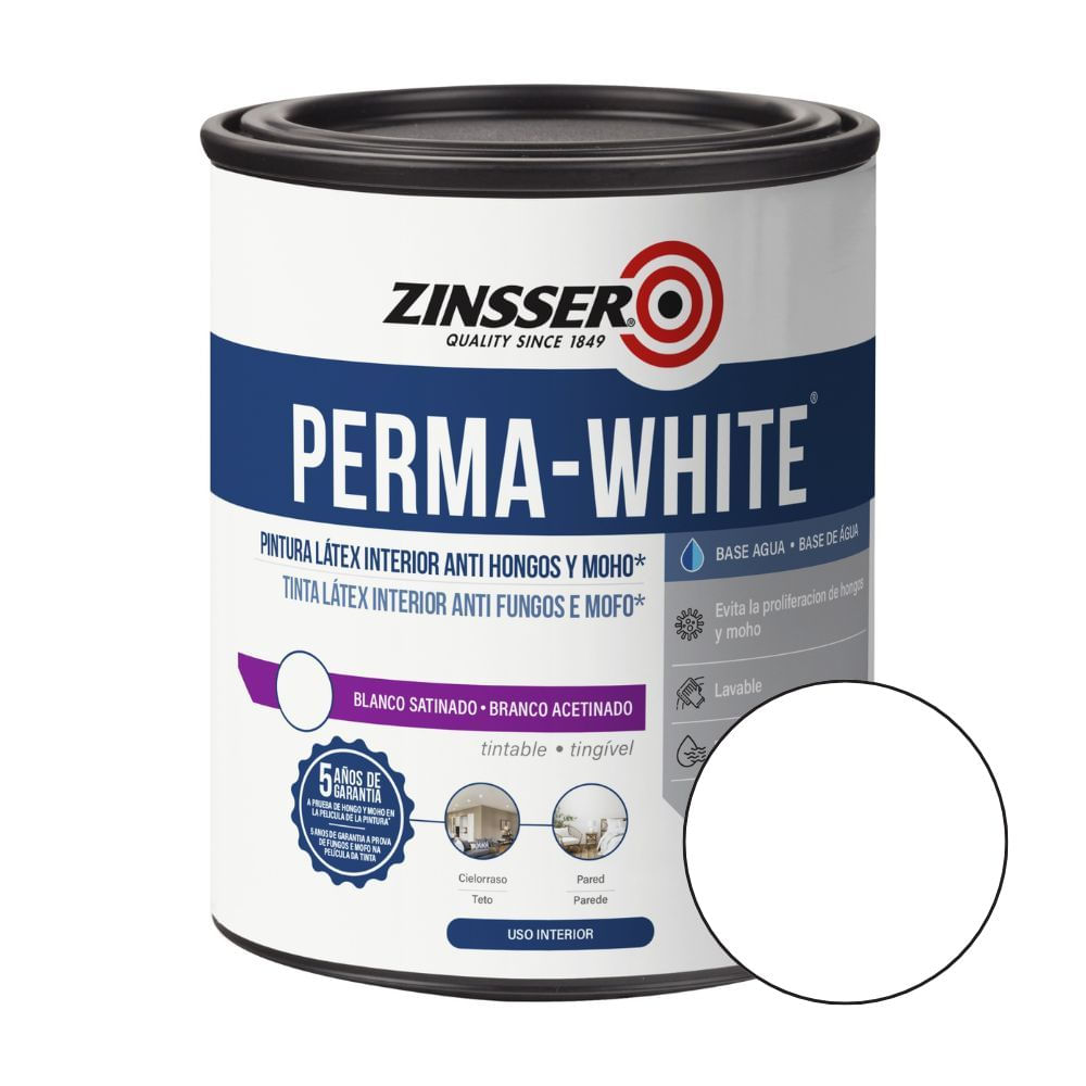 Latex antihongo Satín Blanco 0,946L Zinsser