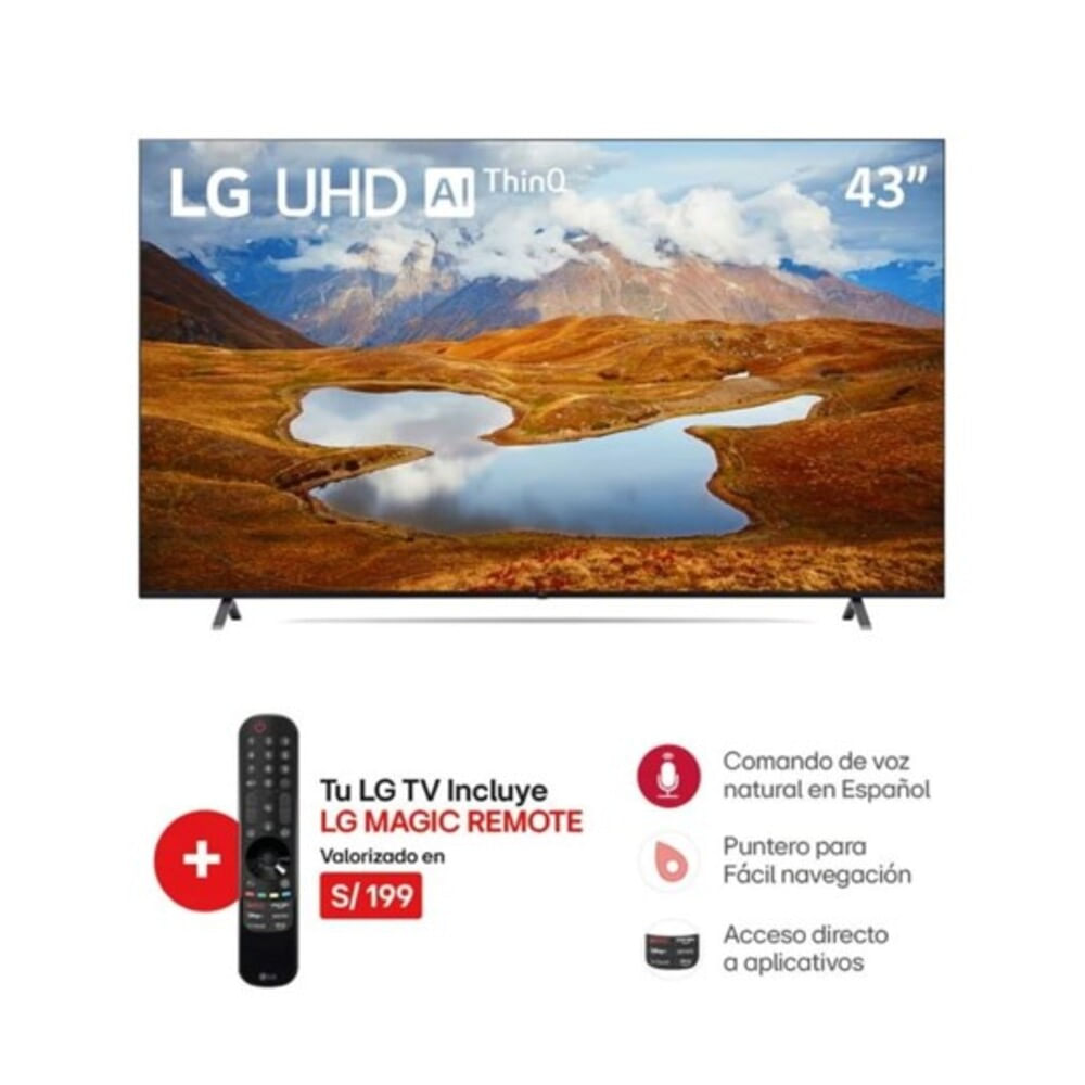 Televisor LG 43"" Ultra HD 4K Smart TV Año 2024 ThinQ AI webOS 43UR871C0SA incluye Magic Remote