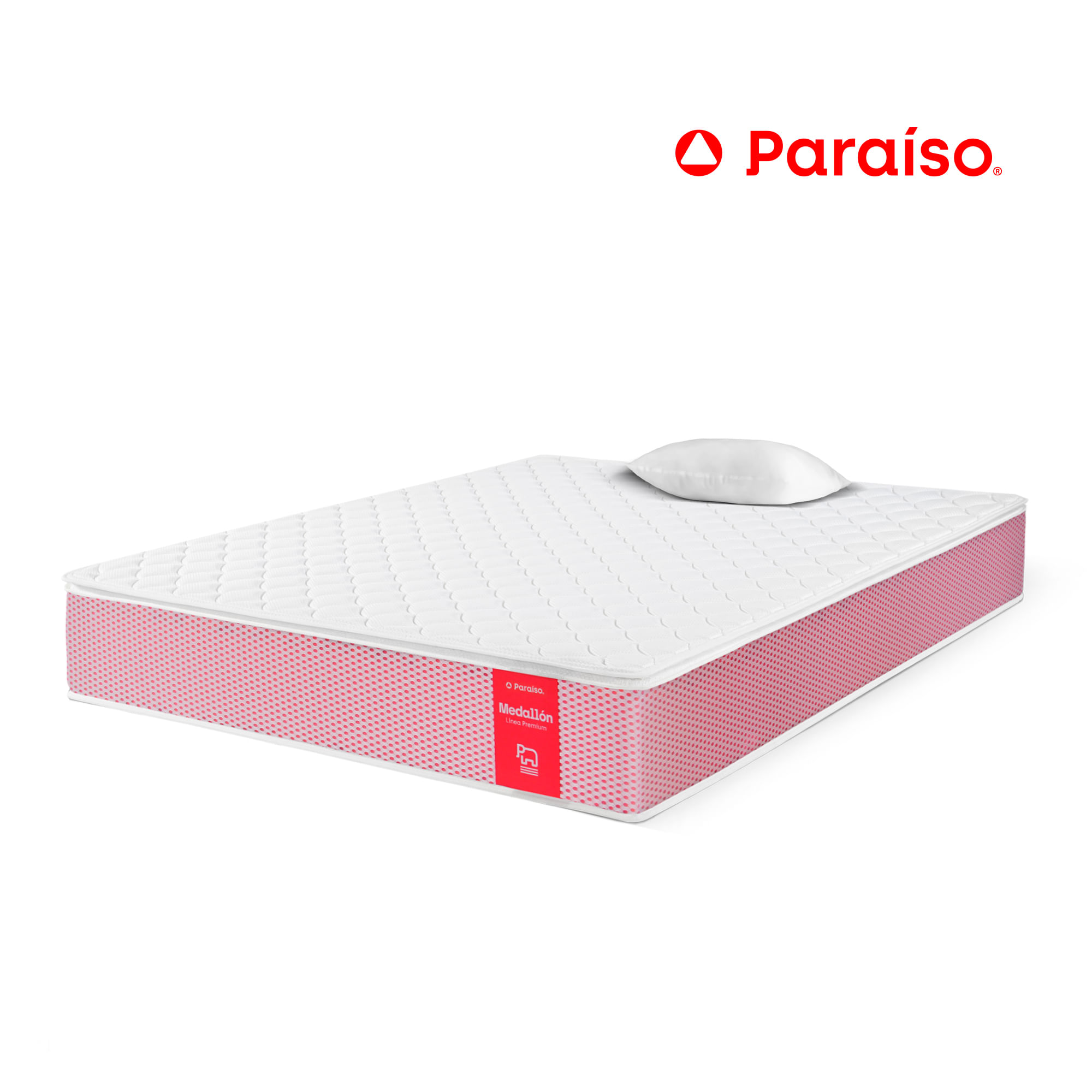 Colchón Paraíso Medallón Ergo 1.5 Plazas + 1 Almohada + Protector