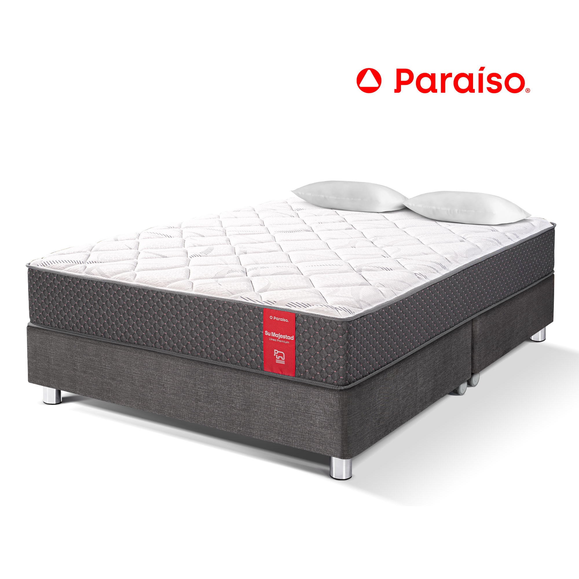 Cama Box Tarima PARAISO Su Majestad One Side King + 2 Almohadas + Protector