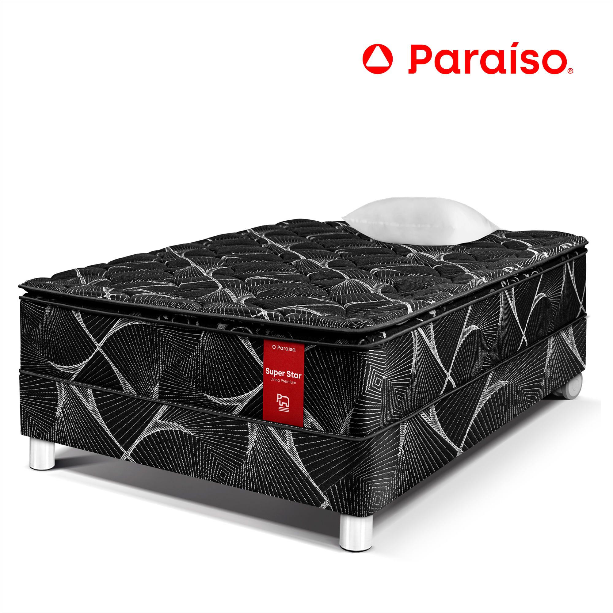 Cama PARAISO Super Star 1.5 Plazas + 1 Almohada + 1 Protector