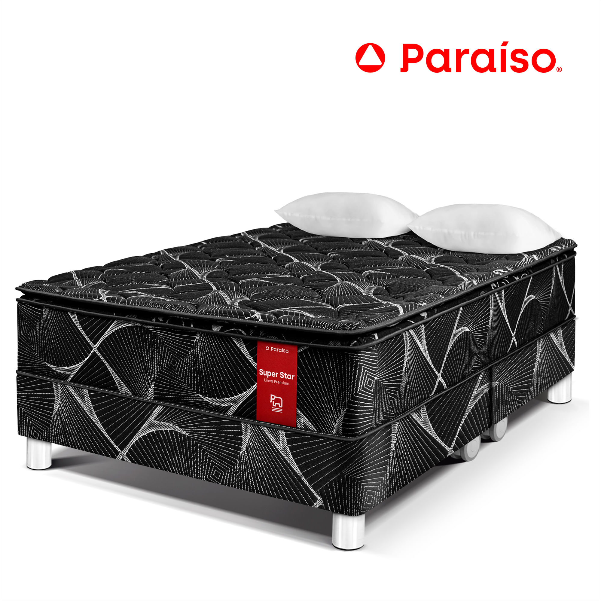 Cama PARAISO Super Star King + 2 Almohadas + 1 Protector