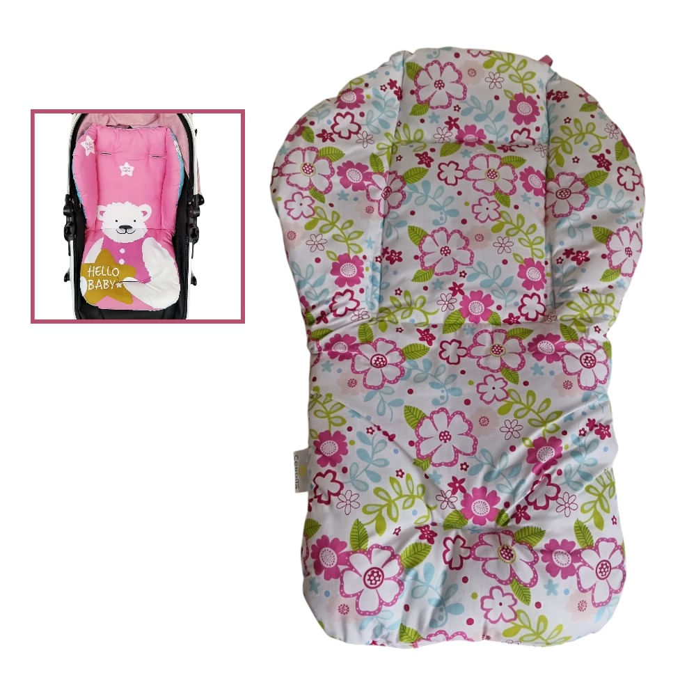 Cojin Asiento Suave para  Coche de Bebé Diseño Flores
