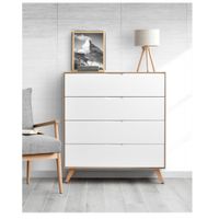 Cómoda Clásica Sam color Duna/Blanco 4 cajones TU MESITA
