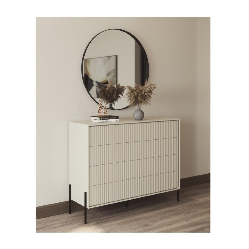 Cómoda Nórdica Sahara color Blanco 4 cajones TU MESITA