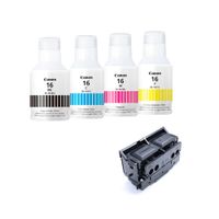 KIT TINTAS CANON MAXI KIT GI-16 BK/C/M/Y + CABEZAL CANON PHS, PARA MAXIFY GX6010 P/N: 4659C005AA