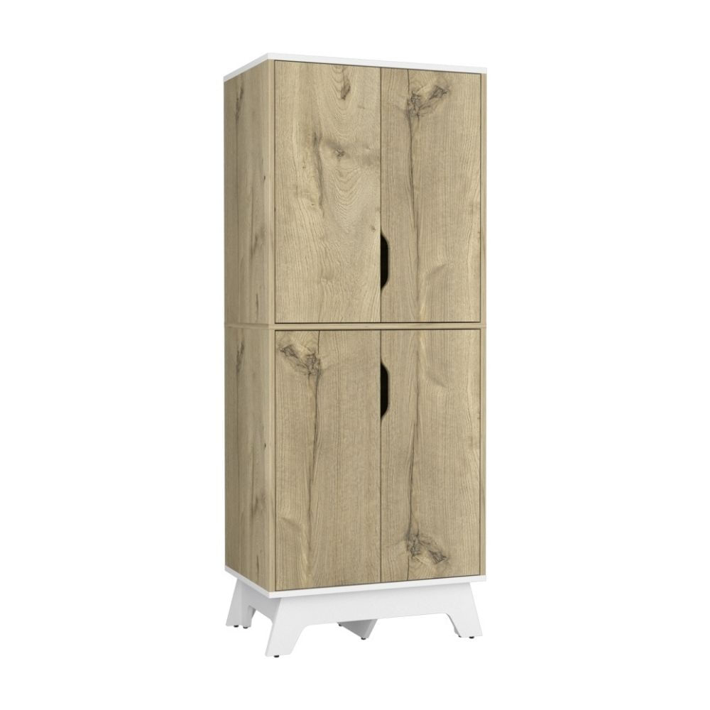 Alacena de Cocina Tuhome Bi-Color 4 Puertas Duna/Blanco