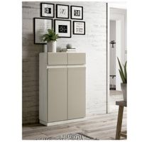 Zapatera Funcional Kasandra 2 puertas color Blanco/Gris claro TU MESITA