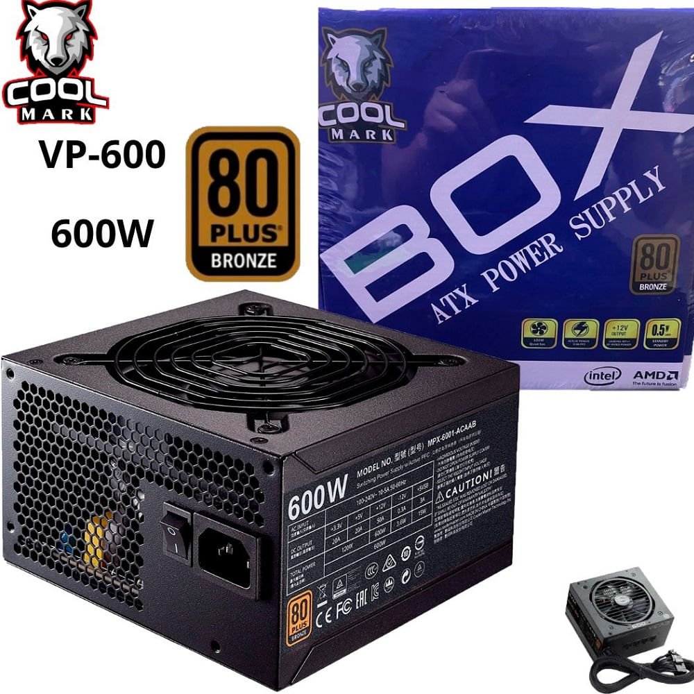 Fuente De Poder 80 Plus Bronze 600wt Coolmark