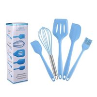 Juego de Utensilios de Cocina de Silicona Celeste