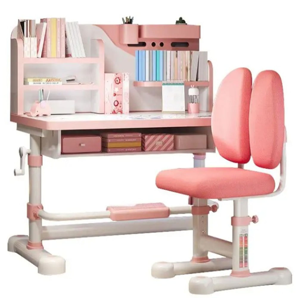 Set de Escritorio Infantil Regulable Multifuncional Rosado