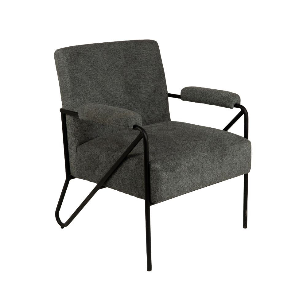 Butaca de Metal y Tela Beams Gris Oscuro