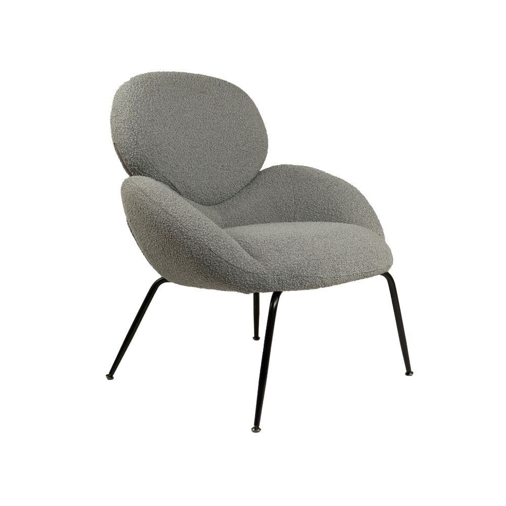Butaca De Metal Y Tela Maak Gris