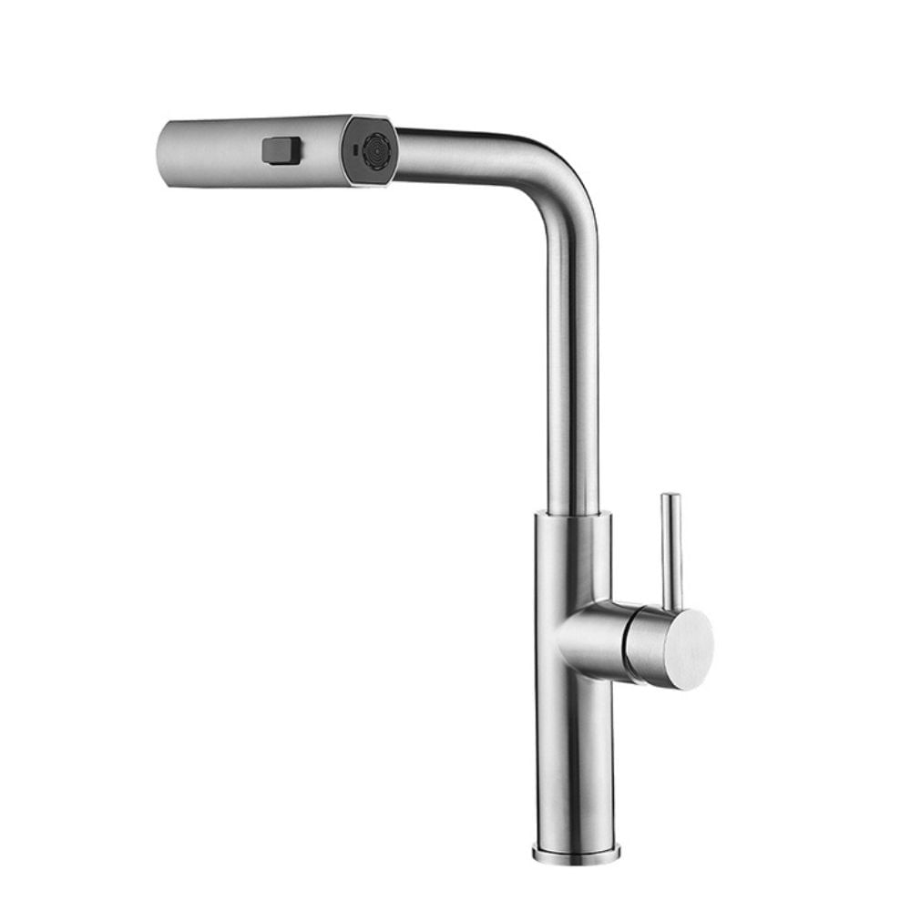 Mezcladora Monocomando para Lavadero Italgrif Inoxidable con Pico Extraible Satinado