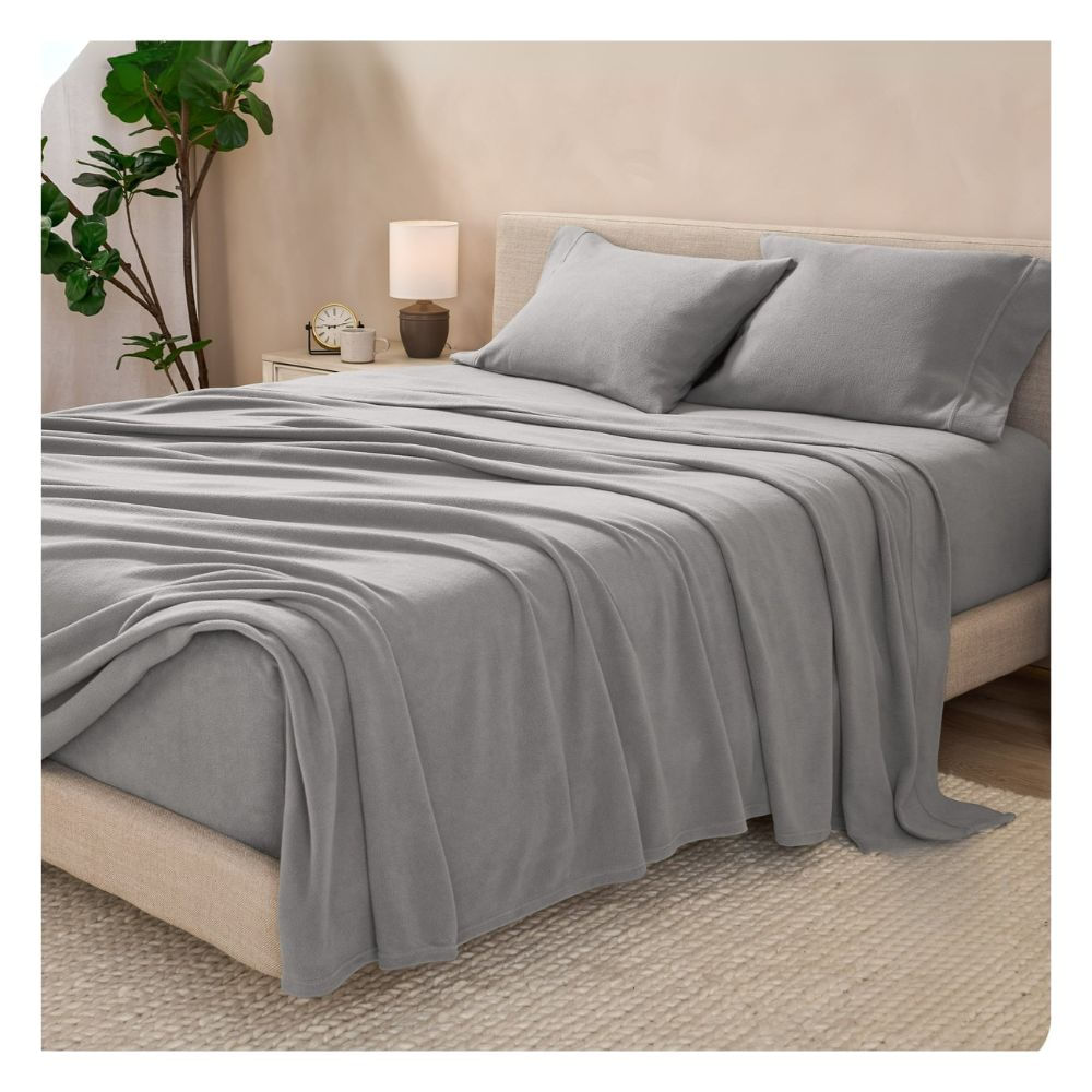 Sábanas polar king gris claro Lima Tienda