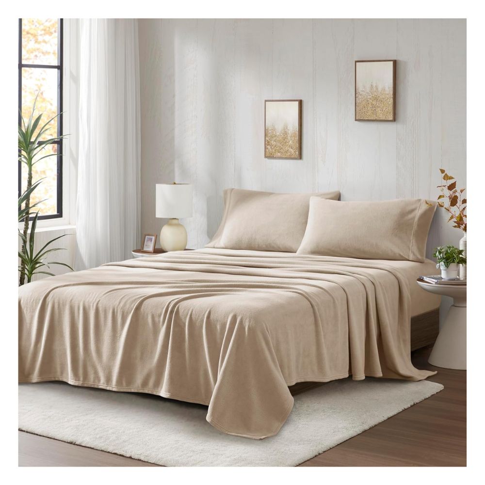 Sábanas polar king beige Lima Tienda