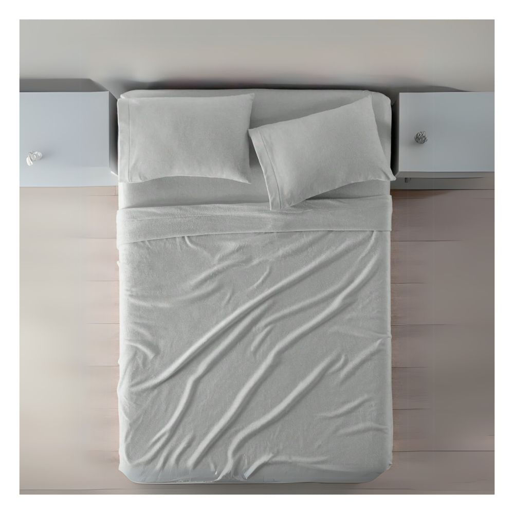 Sábanas polar premium 2 plazas gris claro Lima Tienda
