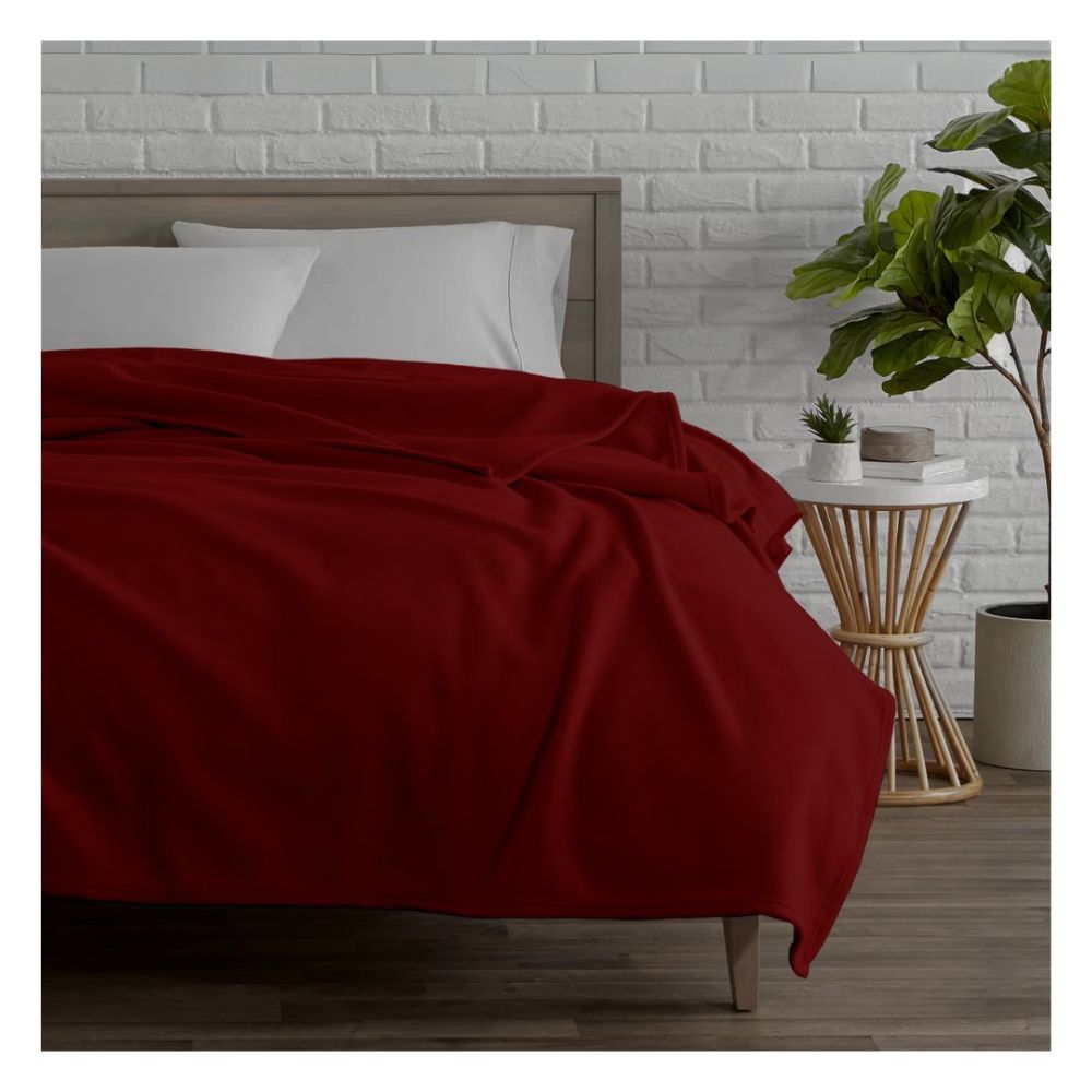 Manta polar premium king guinda Lima Tienda