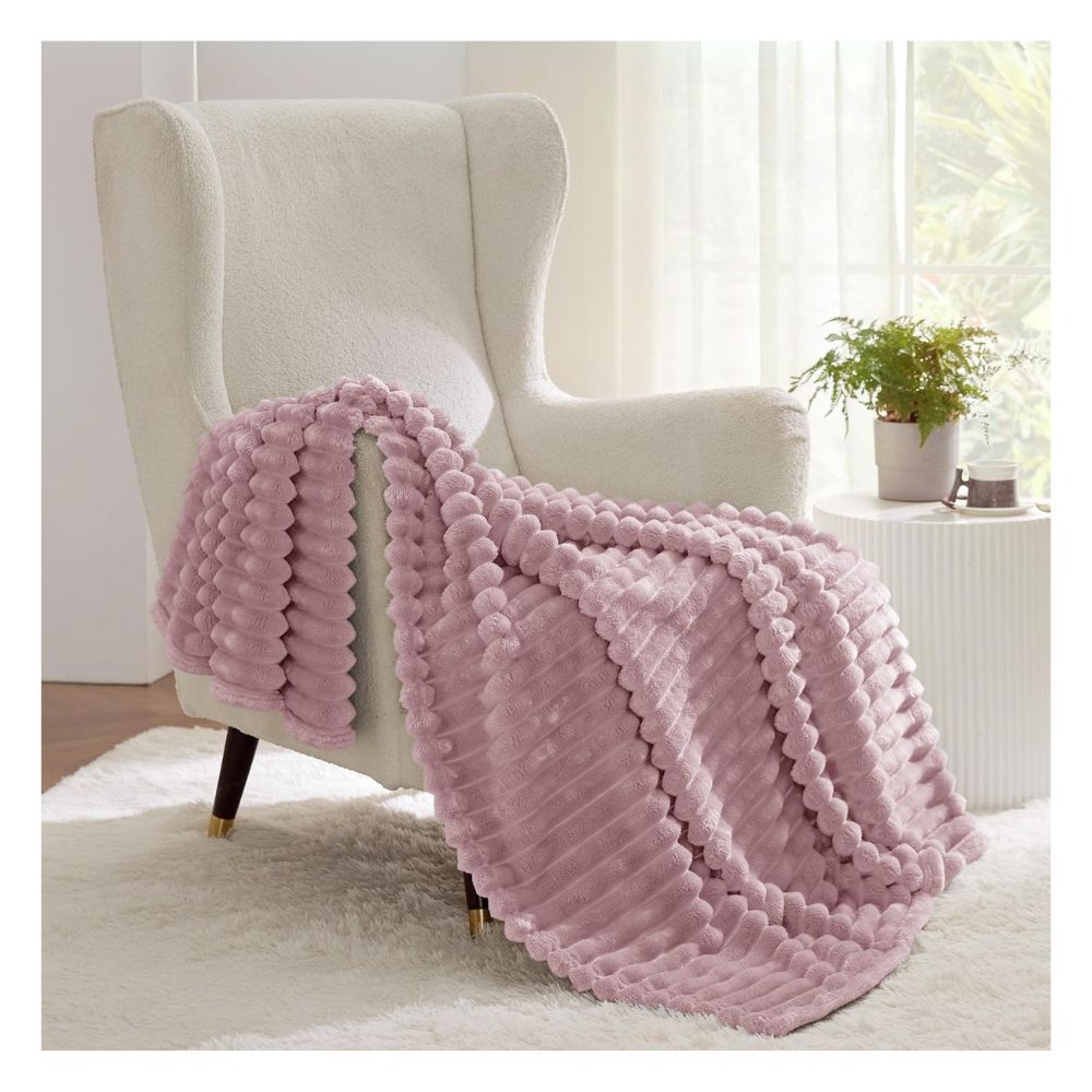 Manta peluche palo rosa