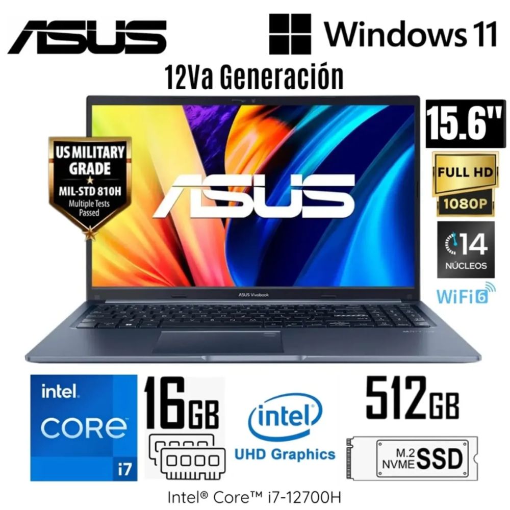 Laptop Asus VivaBook 15 X1502ZA-EJ2466W Intel Core i7-12700H 16GB RAM 512GB SSD 15.6"" FHD Windows 11