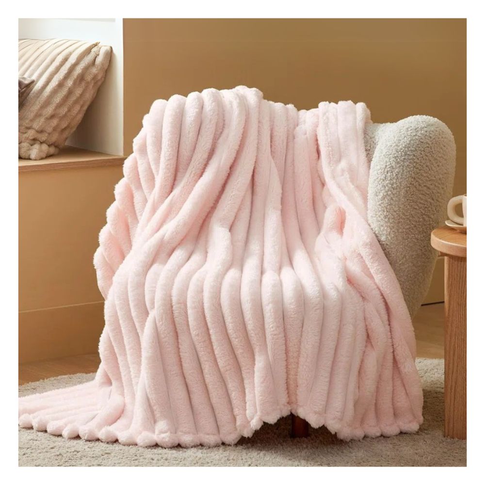 Manta peluche rosado
