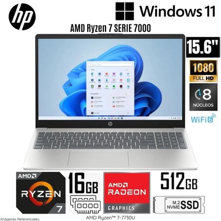 Laptop HP 15-FC0012LA AMD Ryzen 7-7730U 16GB RAM 512GB SSD 15.6