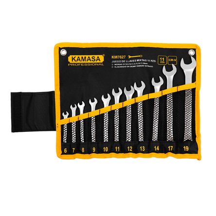 Juego de Llaves Mixta Kamasa 11Pcs 6-19Mm Cr-V KM7627