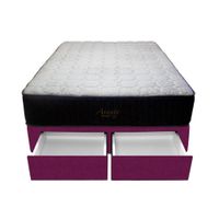 Cama Pocket Vip + 2 Cajones 1.5 Plz + 2 almohadas - Purpura