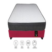 Cama Turin 1.5 Plz + 1 Almohada - Rojo