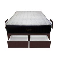 Cama Pocket Vip + 4 Cajones 1.5 Plz + 1 almohada - Chocolate