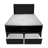 Dormitorio Pocket Vip +2 Caj. 1.5 Plz + Cabecera +Cojin - Negro