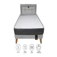 Dormitorio Turin Slim 2 Plz + Cabecera + Cojín - Gris Claro