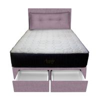 Dormitorio Pocket Vip +2 Caj. 1.5 Plz + Cabecera +Cojin - Lila